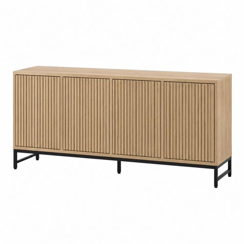 Credenza in Legno di Rovere con Struttura in Metallo