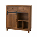 Credenza in Legno di Noce con Ante Scorrevoli e Cassetti