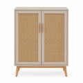 Credenza in legno e rattan 85x40x110 cm