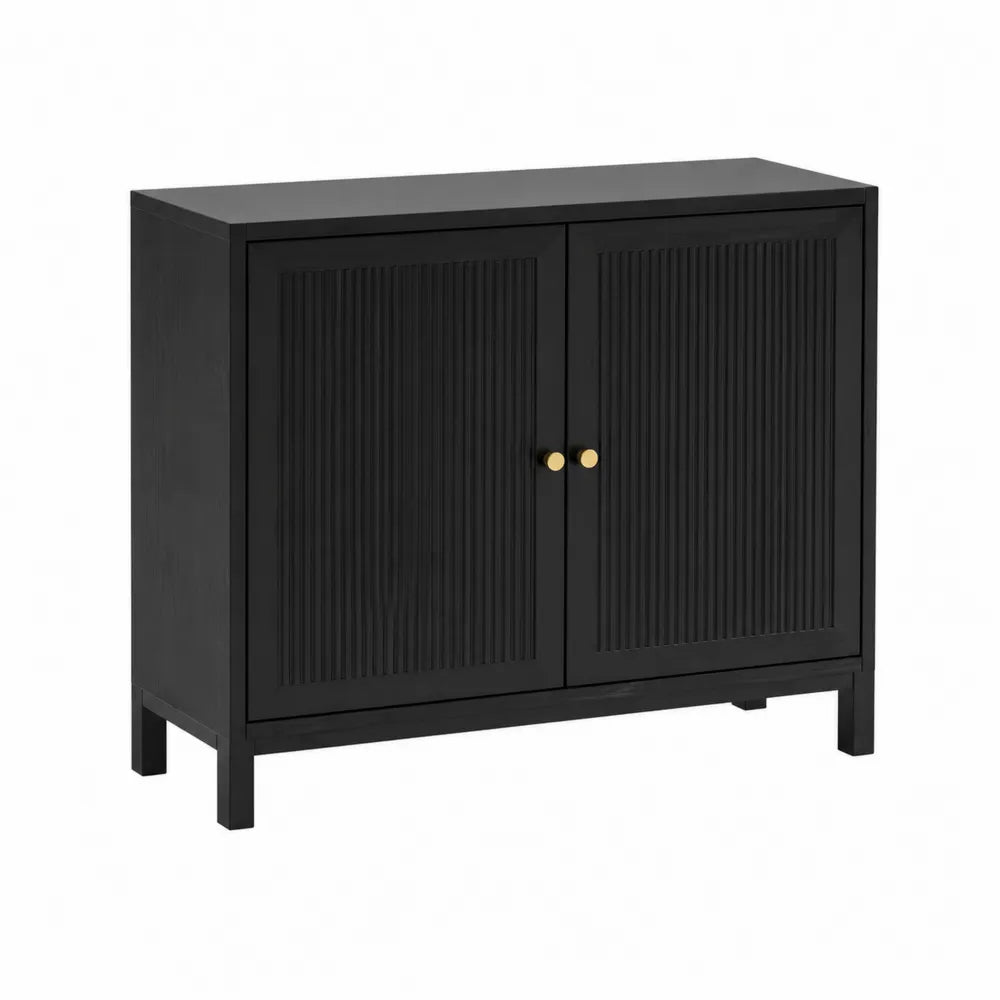 Credenza in legno massello di frassino nero con due ante