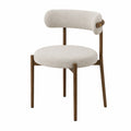 Sedia in tessuto poliestere beige con struttura in legno di faggio