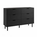 Cassettiera in legno MDF con 6 cassetti nera