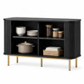 Credenza in legno ingegnerizzato con gambe in metallo nero e oro 120 cm
